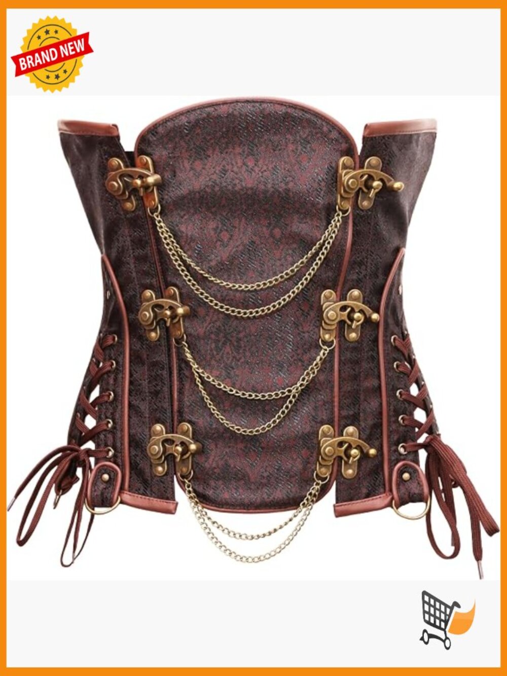 Heavy Duty Steel Boned Underbust Corset Waist Cincher Steampunk